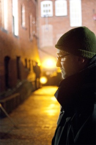 Director David Fincher on the set of "The Social Network"